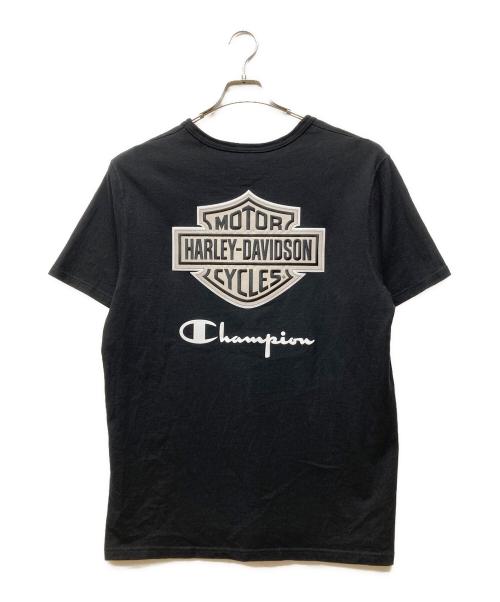 Champion（チャンピオン）Champion (チャンピオン) HARLEY-DAVIDSON (ハーレーダビッドソン) ファナティックTシャツ ブラック サイズ:Lの古着・服飾アイテム