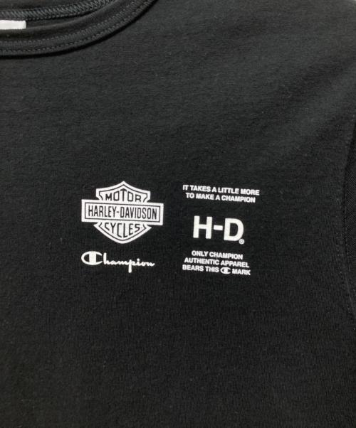 Champion（チャンピオン）Champion (チャンピオン) HARLEY-DAVIDSON (ハーレーダビッドソン) ファナティックTシャツ ブラック サイズ:Lの古着・服飾アイテム