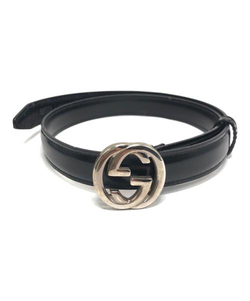 GUCCI（グッチ）GUCCI (グッチ) インターロッキングGバックルベルト ブラックの古着・服飾アイテム