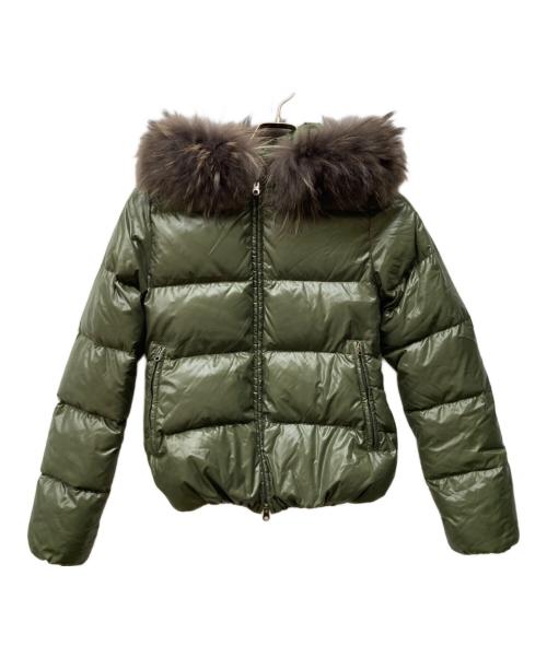 DUVETICA（デュベティカ）DUVETICA (デュベティカ) Adhara ラクーンファー ダウンジャケット オリーブ サイズ:SIZE 38の古着・服飾アイテム