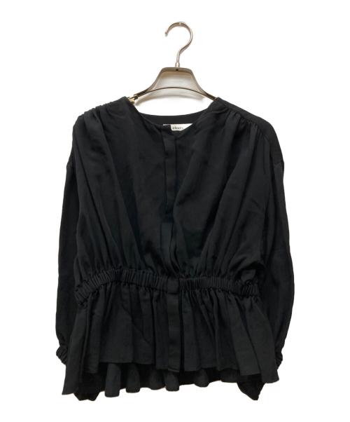 ebure（エブール）EBURE (エブール) ペプラムブラウス ブラック サイズ:36の古着・服飾アイテム
