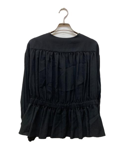 ebure（エブール）EBURE (エブール) ペプラムブラウス ブラック サイズ:36の古着・服飾アイテム