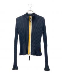 DIESEL（ディーゼル）の古着「ジップアップリブカットソー」｜ブラック