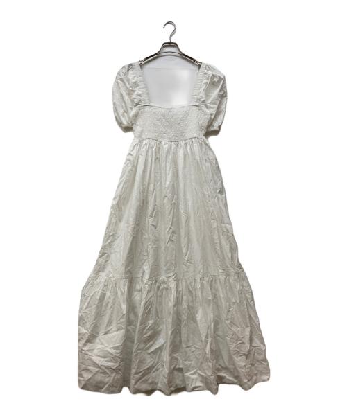 GANNI（ガニー）Ganni (ガニー) コットンポプリンワンピース ホワイト サイズ:40 未使用品の古着・服飾アイテム