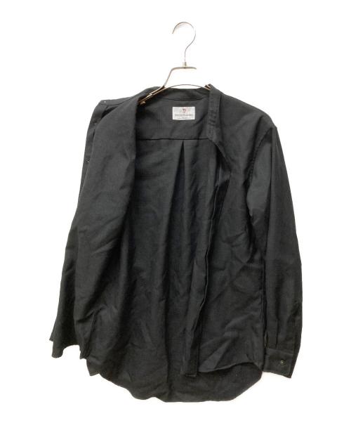 mb（エムビー）mb (エムビー) MBハイエンド尾州ウールシャツ ブラック サイズ:Mの古着・服飾アイテム