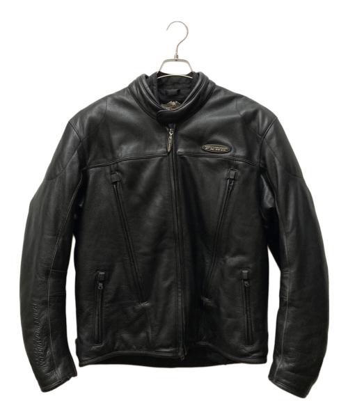 HARLEY-DAVIDSON（ハーレーダビッドソン）HARLEY-DAVIDSON (ハーレーダビッドソン) レザーレーシングジャケット ブラック サイズ:Lの古着・服飾アイテム