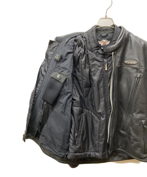 HARLEY-DAVIDSON（ハーレーダビッドソン）HARLEY-DAVIDSON (ハーレーダビッドソン) レザーレーシングジャケット ブラック サイズ:Lの古着・服飾アイテム