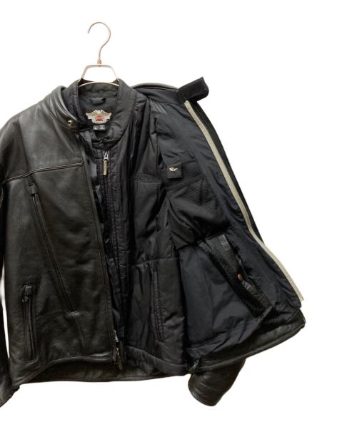 HARLEY-DAVIDSON（ハーレーダビッドソン）HARLEY-DAVIDSON (ハーレーダビッドソン) レザーレーシングジャケット ブラック サイズ:Lの古着・服飾アイテム