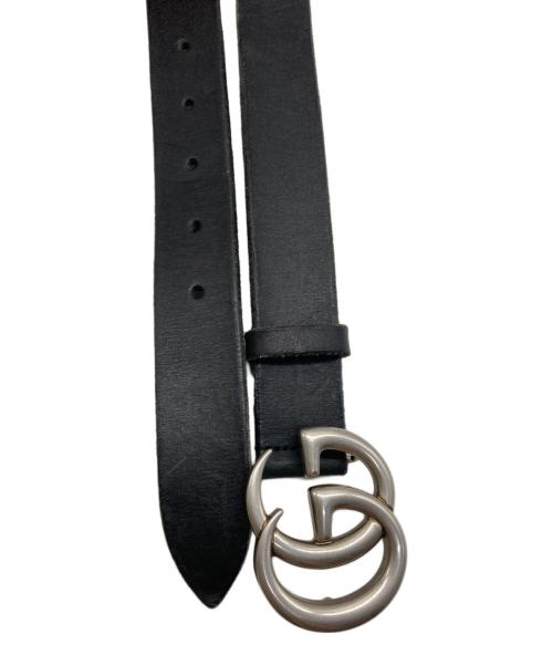 GUCCI（グッチ）GUCCI (グッチ) GGマーモントバックル レザーベルト ブラックの古着・服飾アイテム