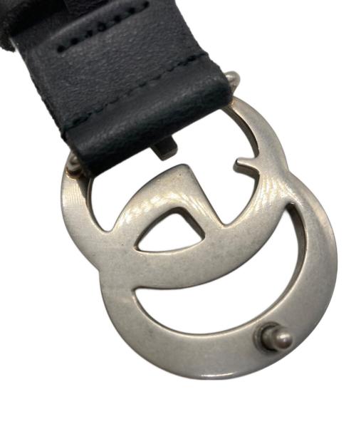 GUCCI（グッチ）GUCCI (グッチ) GGマーモントバックル レザーベルト ブラックの古着・服飾アイテム