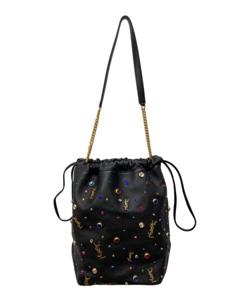 Saint Laurent Paris（サンローランパリ）Saint Laurent Paris (サンローランパリ) TEDDY ビジューワンショルダーバッグ ブラックの古着・服飾アイテム