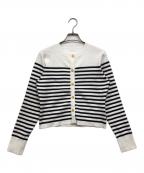 FOXEYフォクシー）の古着「カーディガン リバー」｜ホワイト×ブラック