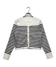 FOXEY（フォクシー）の古着「カーディガン リバー」｜ホワイト×ブラック