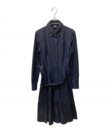 ASPESI（アスペジ）の古着「カシミヤブレンドシャツワンピース」｜ネイビー