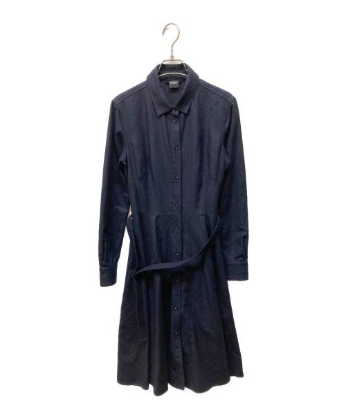 ASPESI（アスペジ）ASPESI (アスペジ) カシミヤブレンドシャツワンピース ネイビー サイズ:40の古着・服飾アイテム