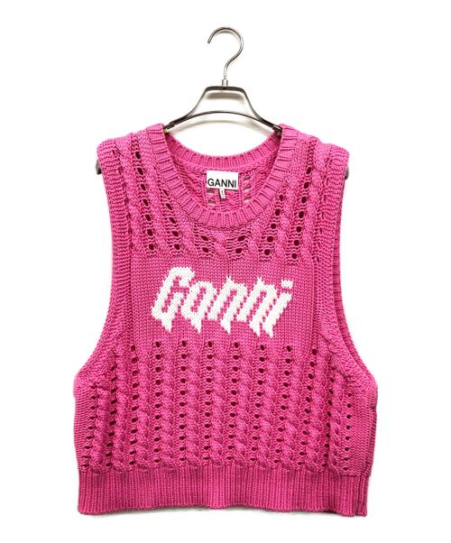 GANNI（ガニー）Ganni (ガニー) ニットベスト ピンク サイズ:XLの古着・服飾アイテム