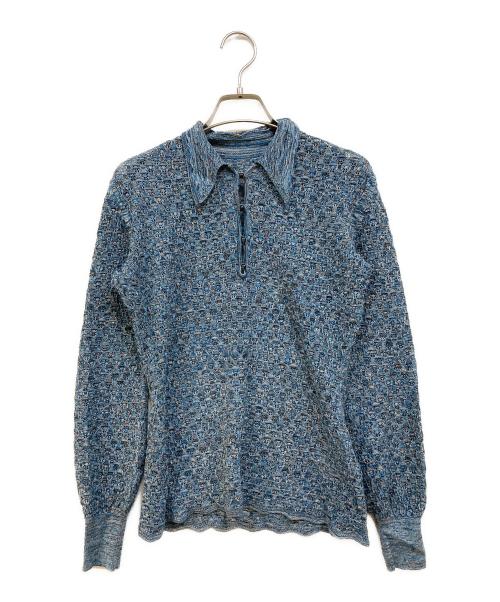 Mame Kurogouchi（マメクロゴウチ）mame kurogouchi (マメクロゴウチ) Multi-Pattern Longsleeve Knitted Shirt ブルー サイズ:2の古着・服飾アイテム