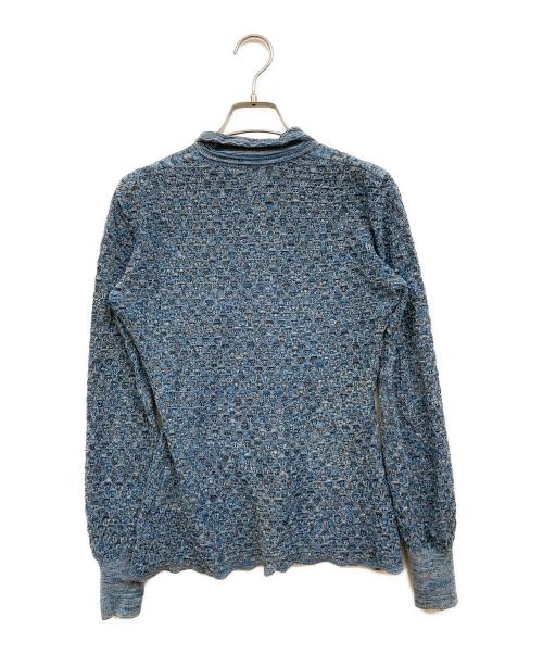Mame Kurogouchi（マメクロゴウチ）mame kurogouchi (マメクロゴウチ) Multi-Pattern Longsleeve Knitted Shirt ブルー サイズ:2の古着・服飾アイテム