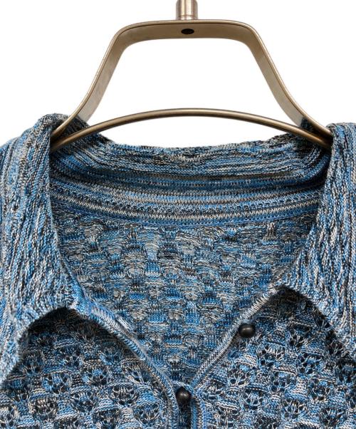 Mame Kurogouchi（マメクロゴウチ）mame kurogouchi (マメクロゴウチ) Multi-Pattern Longsleeve Knitted Shirt ブルー サイズ:2の古着・服飾アイテム