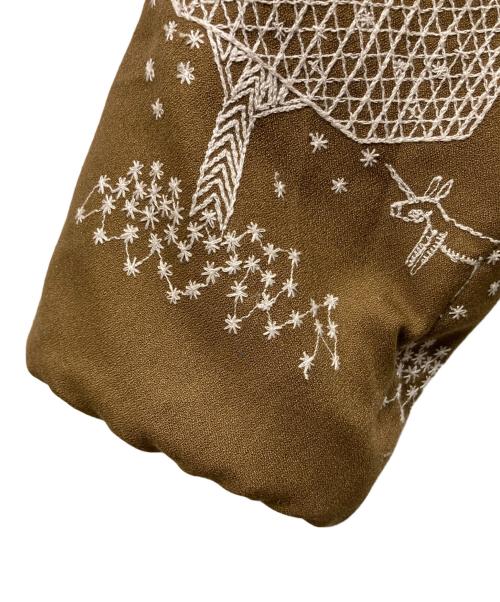 mina perhonen（ミナ ペルホネン）mina perhonen (ミナ ペルホネン) mori no hoshi ショートダウンブルゾン ブラウン サイズ:SIZE 38の古着・服飾アイテム