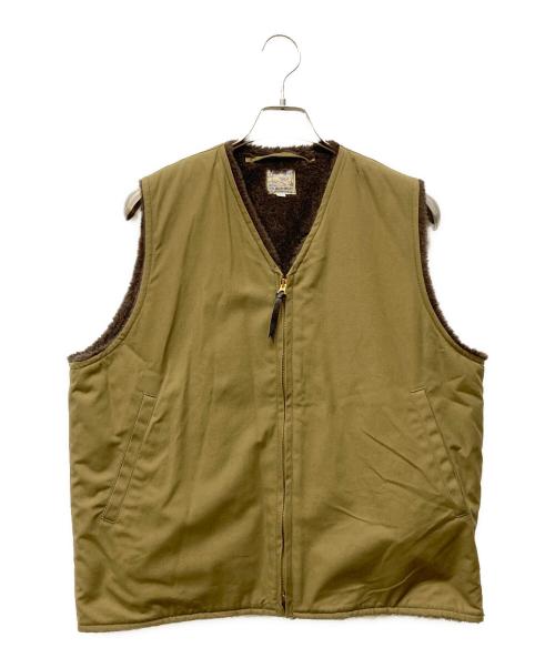 THE REAL McCOY'S（ザ・リアルマッコイズ）THE REAL McCOY'S (ザ・リアルマッコイズ) アルパカベスト ブラウン×グリーン サイズ:SIZE 42の古着・服飾アイテム