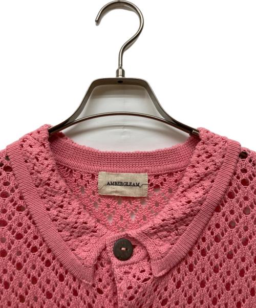 AMBERGLEAM（アンバーグリーム）AMBERGLEAM (アンバーグリーム) Fringe Cotton Knit Shirt ピンク サイズ:Sの古着・服飾アイテム