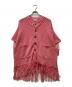 AMBERGLEAM（アンバーグリーム）の古着「Fringe Cotton Knit Shirt」｜ピンク
