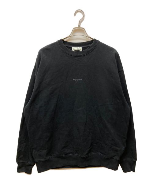 Acne studios（アクネ ストゥディオス）ACNE STUDIOS (アクネ ストゥディオス) ロゴプリントスウェット ブラック サイズ:Mの古着・服飾アイテム