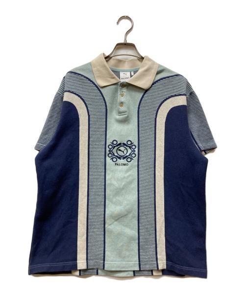 PUMA（プーマ）PUMA (プーマ) PALOMO ニットポロシャツ ブルー サイズ:Mの古着・服飾アイテム
