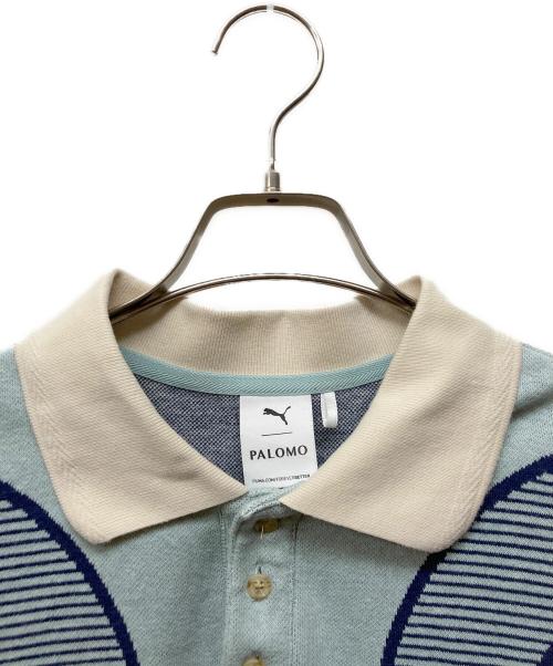 PUMA（プーマ）PUMA (プーマ) PALOMO ニットポロシャツ ブルー サイズ:Mの古着・服飾アイテム
