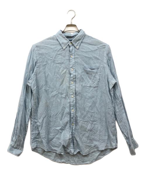 POLO RALPH LAUREN（ポロ・ラルフローレン）POLO RALPH LAUREN (ポロ・ラルフローレン) リネンボタンダウンシャツ ブルー サイズ:Lの古着・服飾アイテム