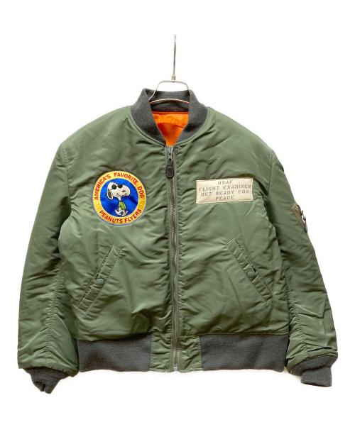 BUZZ RICKSON'S（バズリクソンズ）Buzz Rickson's (バズリクソンズ) PEANUTS (ピーナッツ) MA-1 D-TYPE/エムエーワンディータイプ カーキ サイズ:Lの古着・服飾アイテム