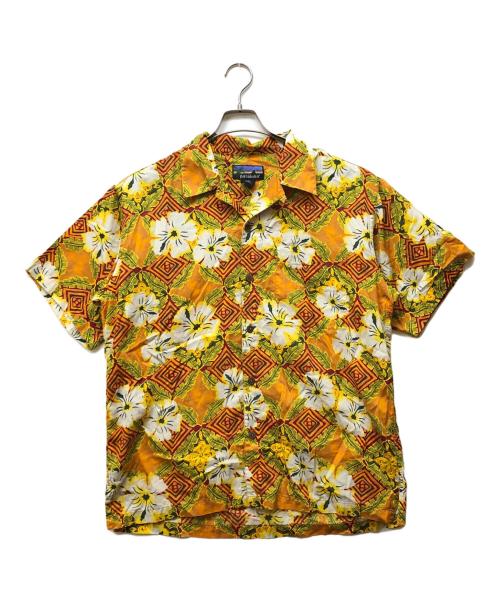 pataloha（パタロハ）pataloha (パタロハ) ハイビスカス柄アロハシャツ オレンジ サイズ:Mの古着・服飾アイテム