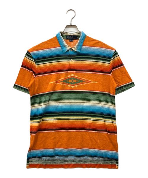 POLO RALPH LAUREN（ポロ・ラルフローレン）POLO RALPH LAUREN (ポロ・ラルフローレン) ネイティブ柄リネンポロシャツ オレンジ サイズ:Mの古着・服飾アイテム