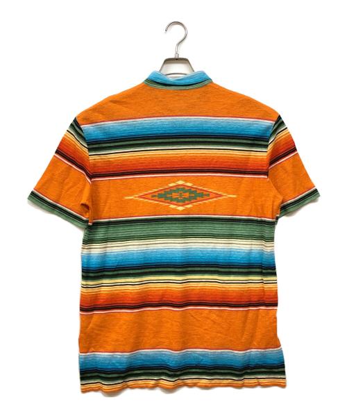 POLO RALPH LAUREN（ポロ・ラルフローレン）POLO RALPH LAUREN (ポロ・ラルフローレン) ネイティブ柄リネンポロシャツ オレンジ サイズ:Mの古着・服飾アイテム