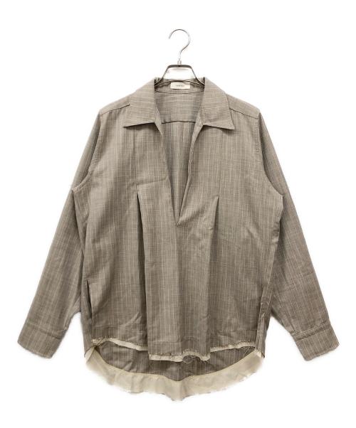 Knuth Marf（クヌースマーフ）knuth marf (クヌースマーフ) スキッパーシャツ ブラウン サイズ:Sの古着・服飾アイテム