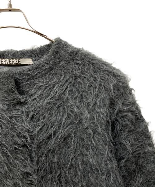 PERVERZE（パーバーズ）PERVERZE (パーバーズ) シャギーカーディガン グレー サイズ:Fの古着・服飾アイテム