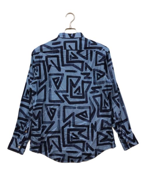 Paul Smith COLLECTION（ポールスミス コレクション）Paul Smith COLLECTION (ポールスミス コレクション) ジグザグプリント シャツ ブルー サイズ:Mの古着・服飾アイテム