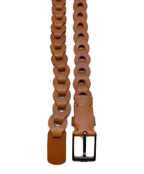 Llife（ライフ）Llife (ライフ) LEATHER CHAIN BELT ブラウンの古着・服飾アイテム