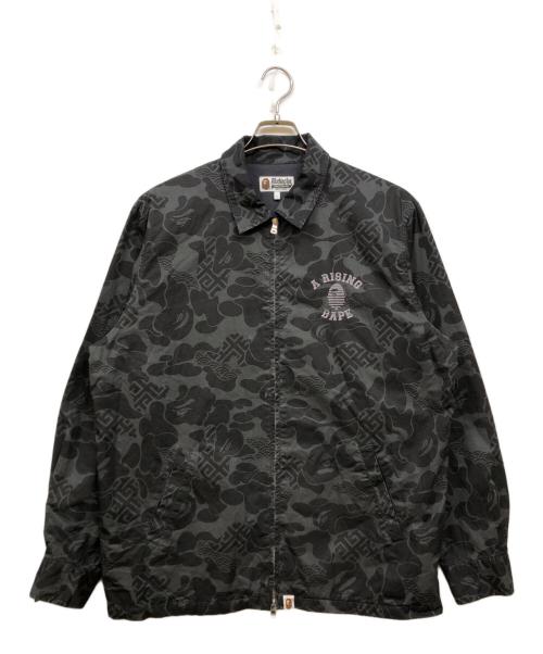 A BATHING APE（ア ベイシング エイプ）A BATHING APE (ア ベイシング エイプ) ASIA CAMO ZIP JACKET ブラック サイズ:Ⅼの古着・服飾アイテム