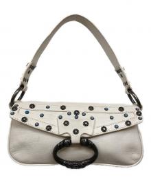 DOLCE & GABBANA（ドルチェ＆ガッバーナ）の古着「バックル付きミニハンドバッグ」｜ホワイト