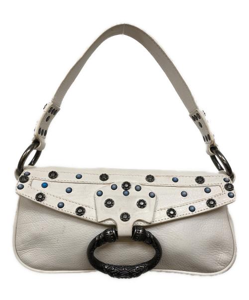 DOLCE & GABBANA（ドルチェ＆ガッバーナ）DOLCE & GABBANA (ドルチェ＆ガッバーナ) バックル付きミニハンドバッグ ホワイトの古着・服飾アイテム