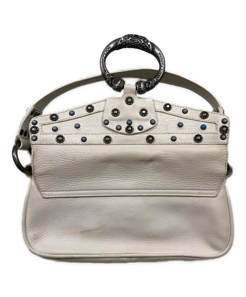 DOLCE & GABBANA（ドルチェ＆ガッバーナ）DOLCE & GABBANA (ドルチェ＆ガッバーナ) バックル付きミニハンドバッグ ホワイトの古着・服飾アイテム