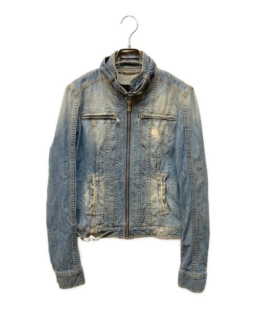 DOLCE & GABBANA（ドルチェ＆ガッバーナ）DOLCE & GABBANA (ドルチェ＆ガッバーナ) デニムライダースジャケット インディゴ サイズ:size 42の古着・服飾アイテム