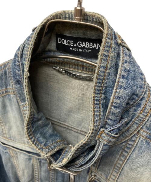 DOLCE & GABBANA（ドルチェ＆ガッバーナ）DOLCE & GABBANA (ドルチェ＆ガッバーナ) デニムライダースジャケット インディゴ サイズ:size 42の古着・服飾アイテム