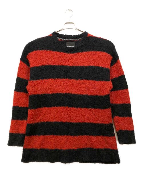 NUMBER (N)INE（ナンバーナイン）NUMBER (N)INE (ナンバーナイン) 復刻 ボーダーニット レッド×ブラック サイズ:4の古着・服飾アイテム