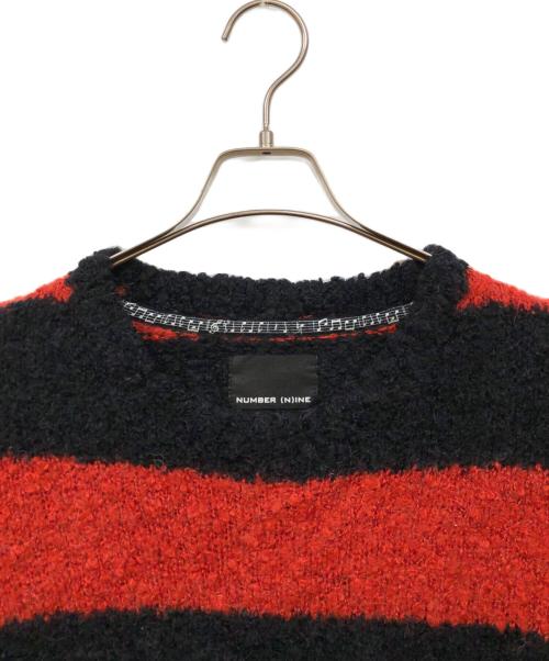 NUMBER (N)INE（ナンバーナイン）NUMBER (N)INE (ナンバーナイン) 復刻 ボーダーニット レッド×ブラック サイズ:4の古着・服飾アイテム