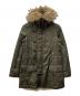 BURBERRY BLUE LABEL（バーバリー ブルー レーベル）の古着「ラクーンファー ダウンジャケット」｜オリーブ