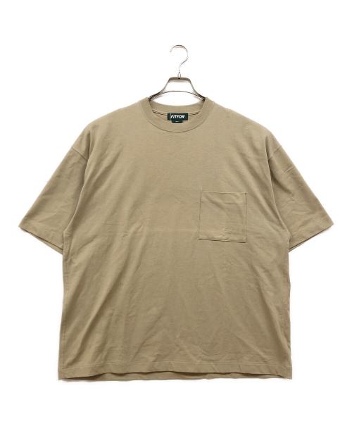 fitfor（フィットフォー）FITFOR (フィットフォー) 205 WIDE HALF SLEEVE TEE ベージュ サイズ:Lの古着・服飾アイテム