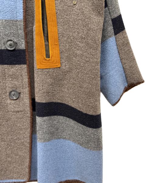 KOLOR（カラー）KOLOR (カラー) O ff-centre Button Coat ブルー×グレー サイズ:1の古着・服飾アイテム